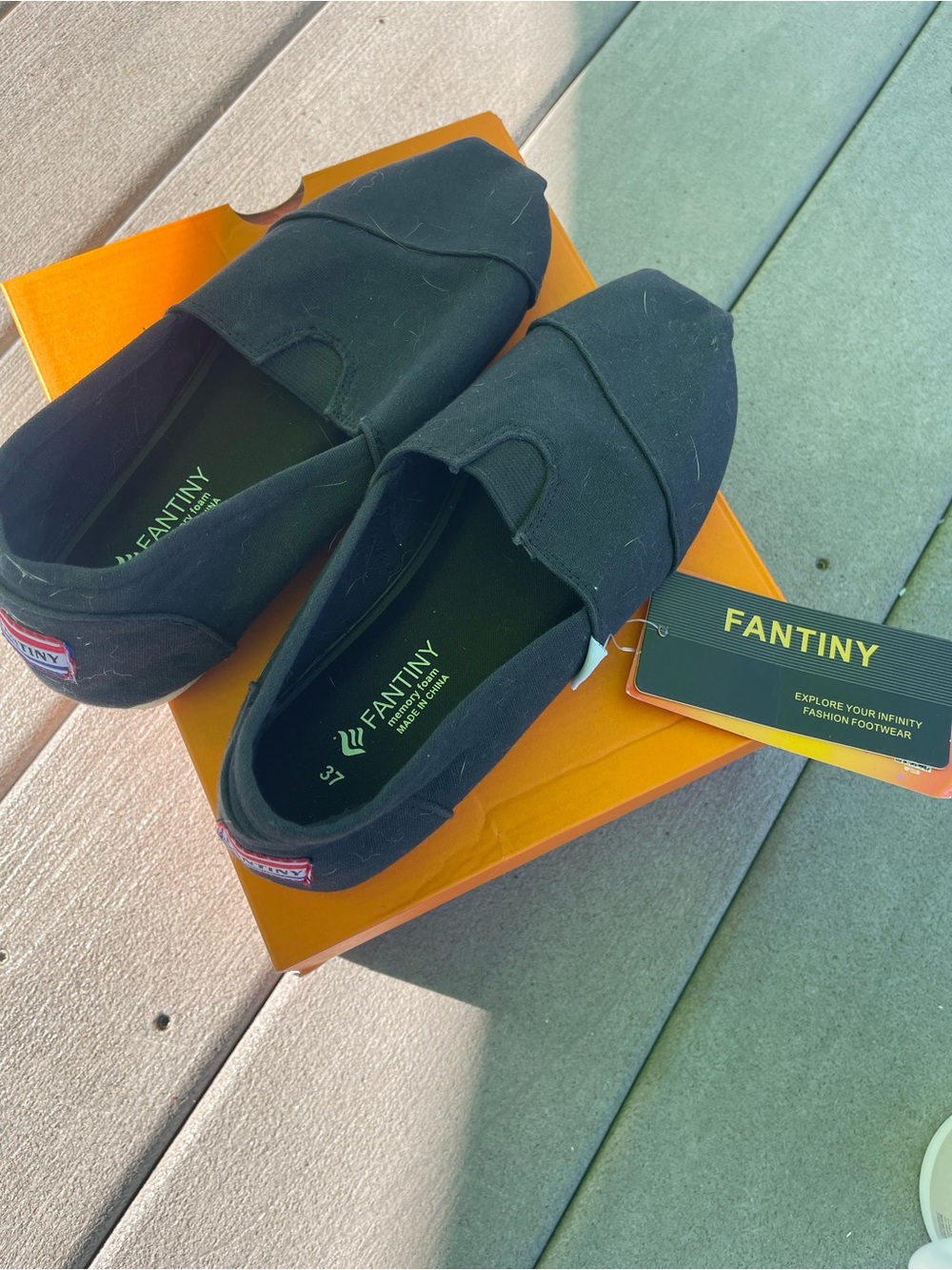 Womans Black Slip-On Canvas Shoes